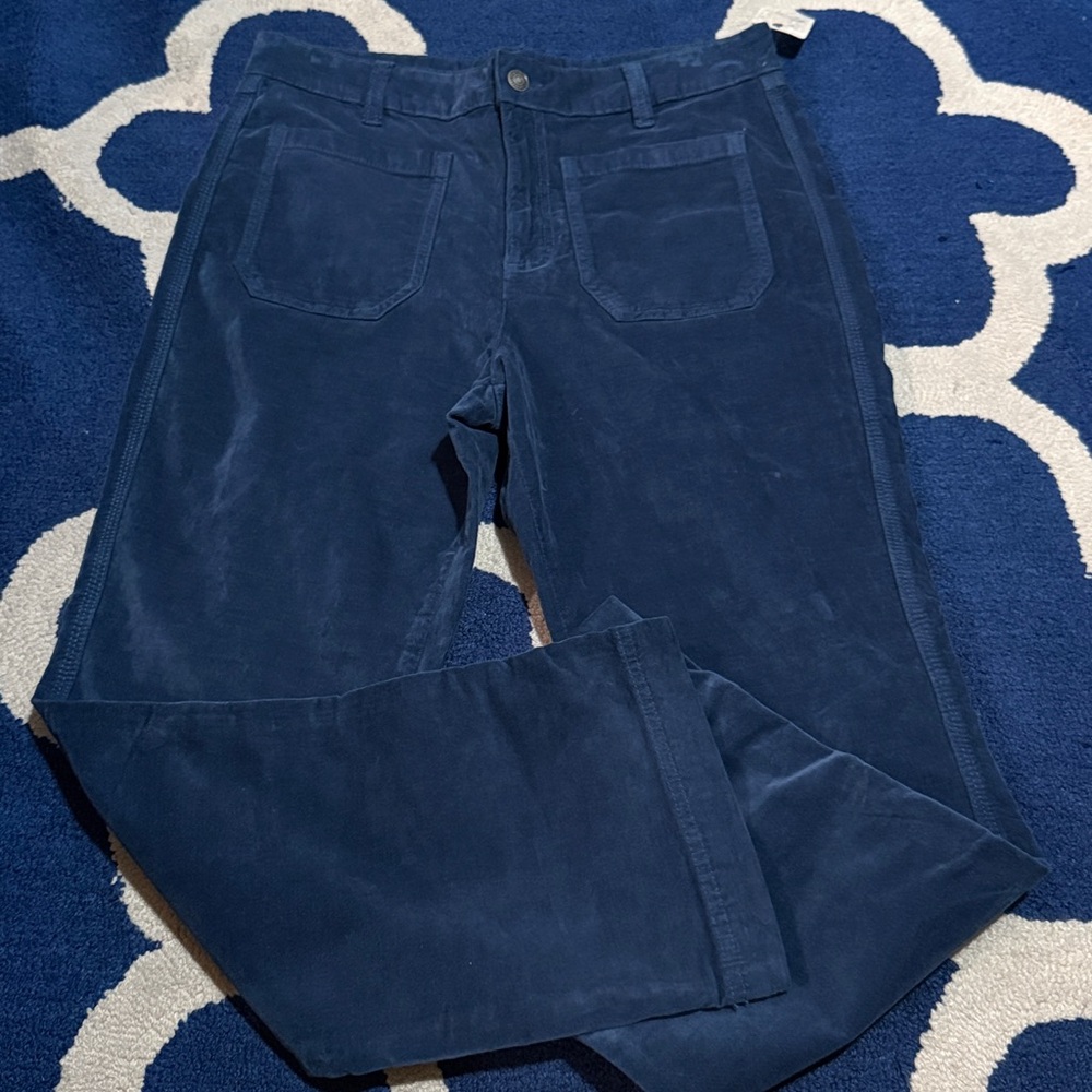 4086. Free People High Time Velvet Kick Flare Pants - Picture 2 of 4
